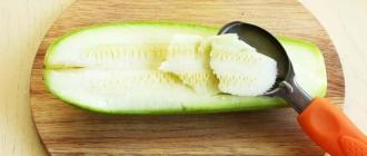 Fylte zucchinibåter - trinnvise oppskrifter for matlaging i ovnen