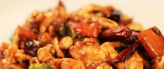 Gongbao kyckling: recept, foto, matlagningsrekommendationer Ingredienser för maträtten
