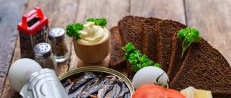 Recipes for dishes from sprats.  Sandwiches with sprats.  How beautiful to serve sandwiches with sprats