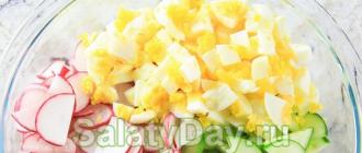 Salad with radish and egg recipe