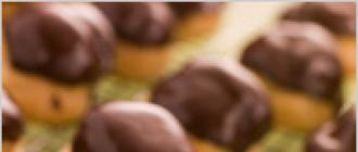 Eclairs and profiteroles: recipes and cooking tips Unsweetened curd filling for profiteroles